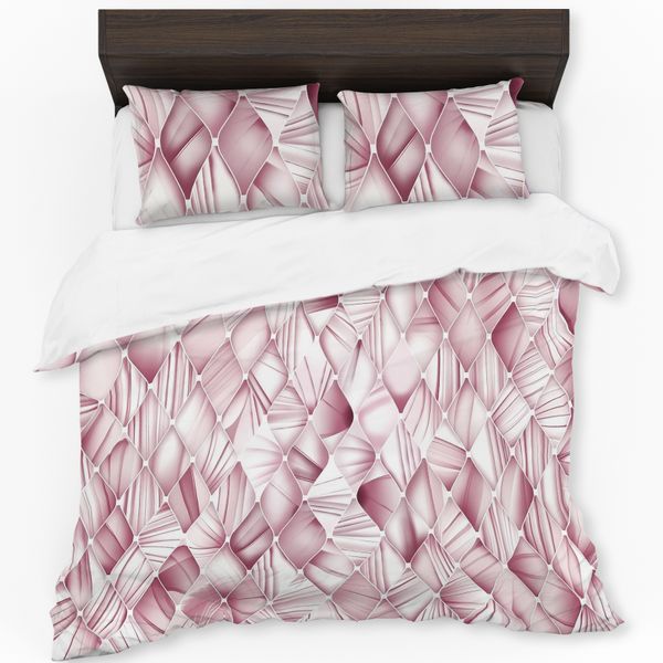 Mauve Basket Weave Duvet Cover Set