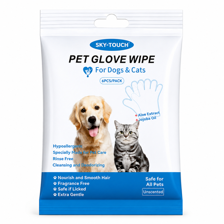 SKY-TOUCH Pet Cleaning Glove Wipes for Dogs and Cats Image