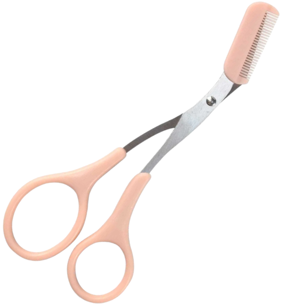 Stainless Steel Eyebrow Trimmer With Detachable Mini Comb - Pink