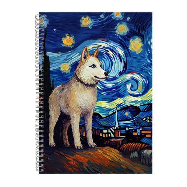 SIBERIAN HUSKY Starry Night Notebook Animal Gift Idea Notepad Pad 115