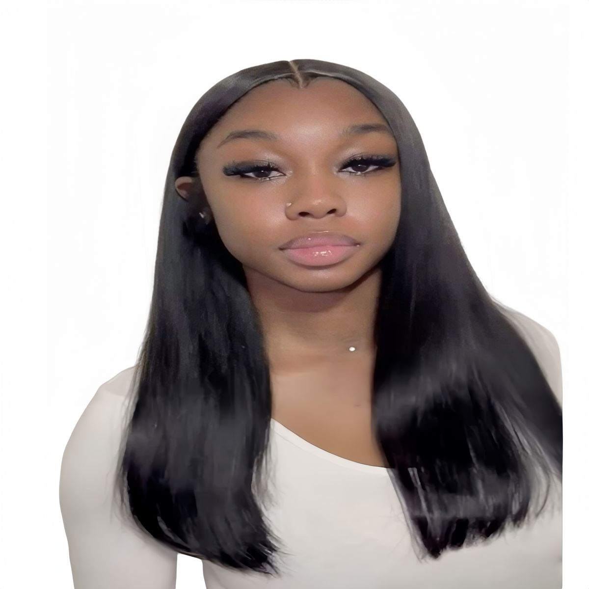 Luvée 20-inch Full Frontal Straight Wig Human Hair Natural Colour