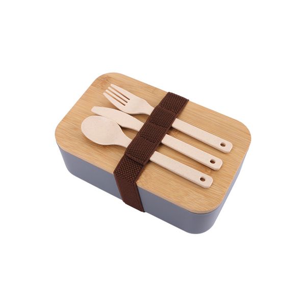 Wooden Bento Box Knife And Fork Suit Picnic Outdoor Portable Lunch box