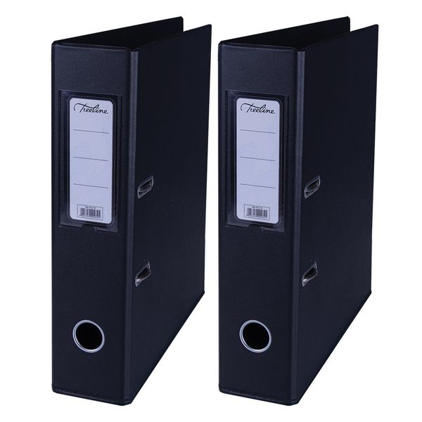Black PVC 70mm A4 PVC Lever Arch File - Pack of 2
