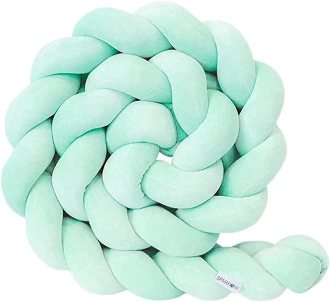 Durable Braided Baby Crib/Cot Bumper - Green