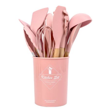 K & G Silicone Cooking Utensils Set 11 pcs Pink Kitchen Utensils Set with  Holder, Spatula, Whisk, To…See more K & G Silicone Cooking Utensils Set 11