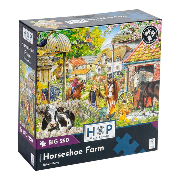 House of Puzzles - Horseshoe Farm - XL Pieces - 250 Piece Jigsaw Puzzle