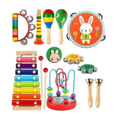 Toddler Musical Instruments Wooden Percussion Educational Preschool Toy Set Image