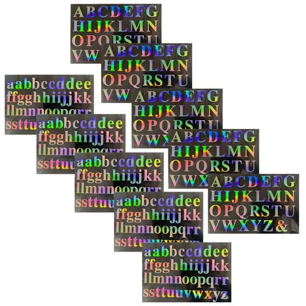 Craft Scrapbooking Reflective Alphabet &amp; Number Stickers Set Of 10 Sheets