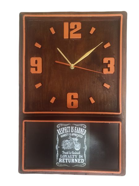 Retro Box Clock (Orange) Respect Is Earned (27)