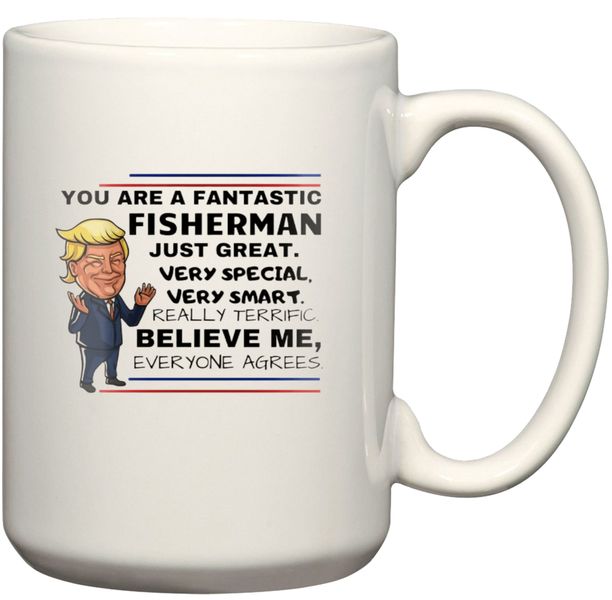 A Fantastic Fisherman Trump Birthday Christmas Fishing Gift Coffee Mug
