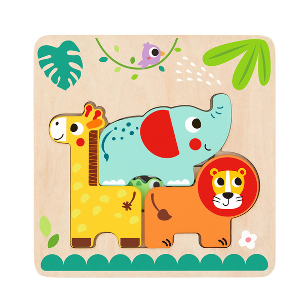 TookyToy - Multi-layered Wooden Puzzle - Animal Adventure