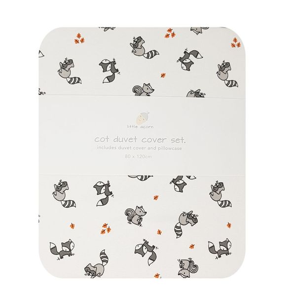 little acorn - Woodland Animals Cot Duvet Cover Set