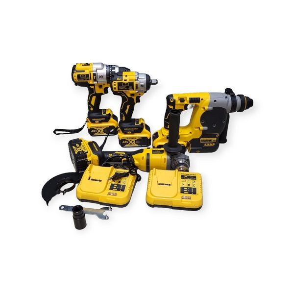 Power Tool Set of 5 - Drill, Saw, Grinder, Hammer Drill Kit