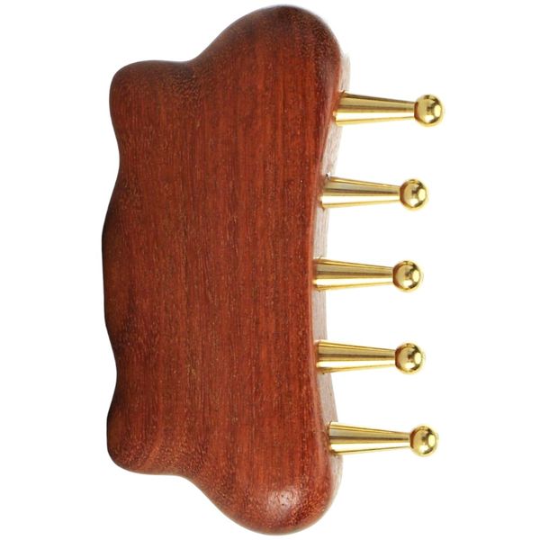 Wooden Brass Scalp Massage Comb - Handheld Head Massager Tool