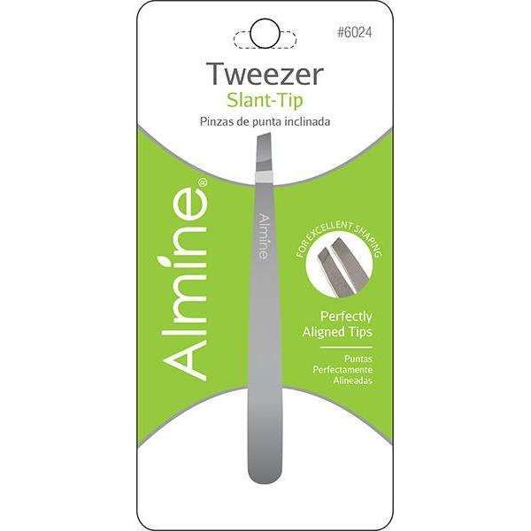 ANN06024 - Almine - Tweezers Slant Tip Satin Finish - 6 Pack