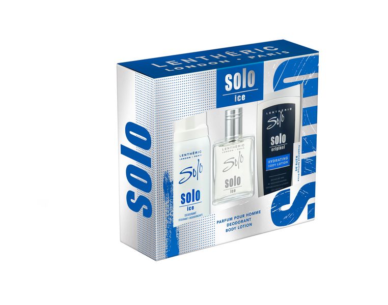 Lentheric Solo Ice Parfum Pour Homme, Body Lotion, Deodorant Spray