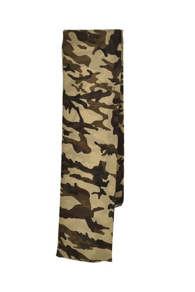 Brown Chiffon Camo Print Scarf for Modest Wear and Everyday Styling