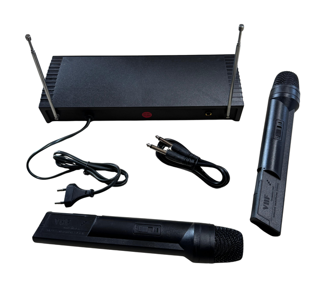 SiRCONY VHF Wireless Microphone set of 2 and Receiver (BLACK)