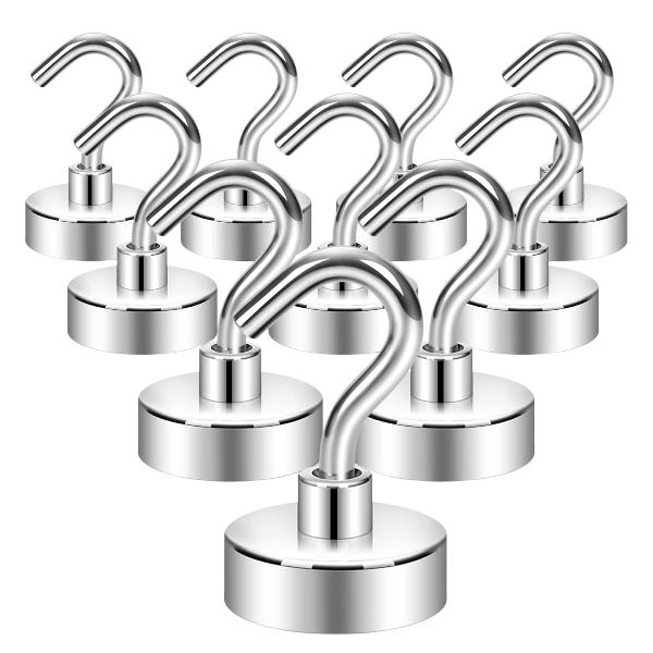 10 Pieces Heavy Duty Magnetic S Hooks - Silver
