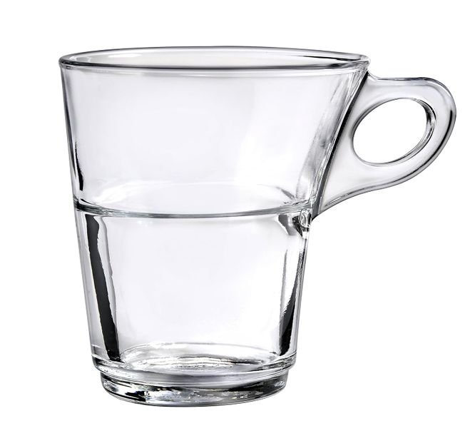 Tempered Glass Tea Cup Set 220ml - Set Of 6