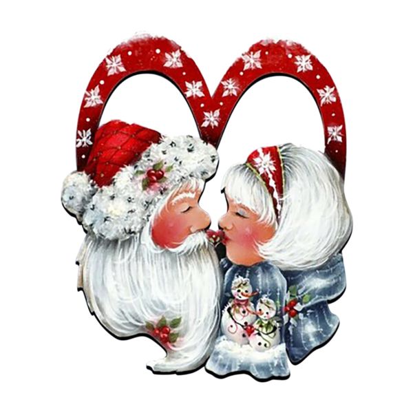Santa Claus Love Holiday Wreath Valentine's Day Welcome Front Door Decorati