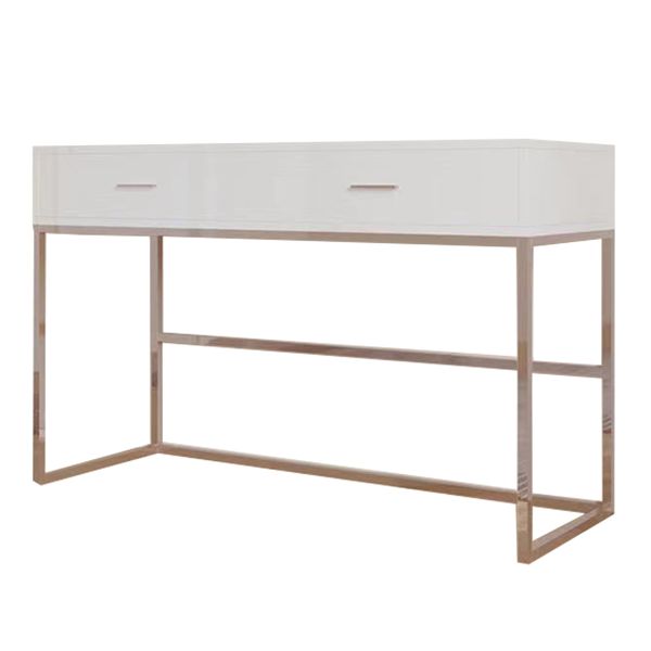 White &amp; Rose Gold Modern Dressing Table
