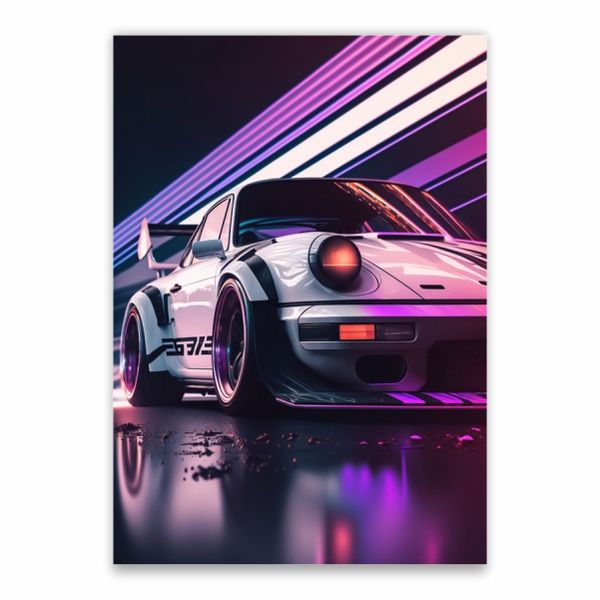 Porsche Sports Car Purple Poster - A1