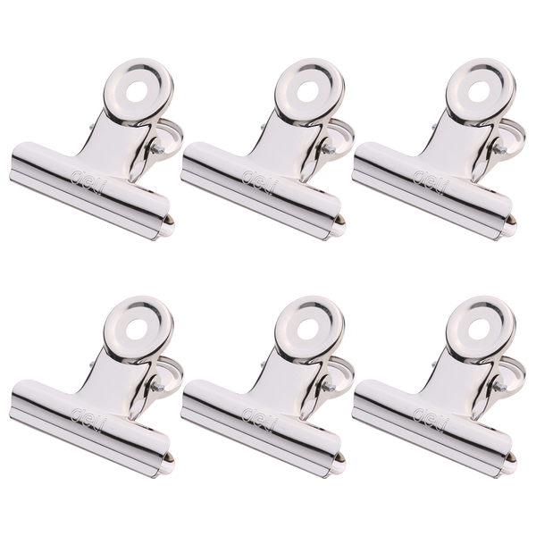 DELI 6PCS 38mm Binder Clips Small Metal Paper Fasteners Rust-Resistant
