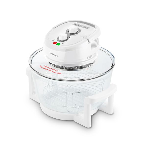 Mellerware Air Fryer / Convection Cooker Adjustable Temperature Glass White