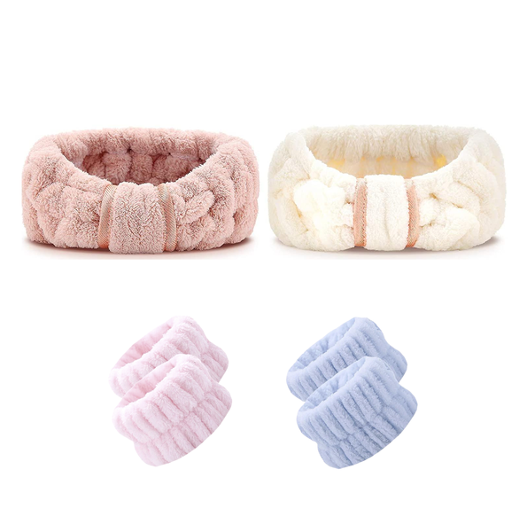 Anti-Drip Face Washing Wrist + Headbands - 6 Piece Set