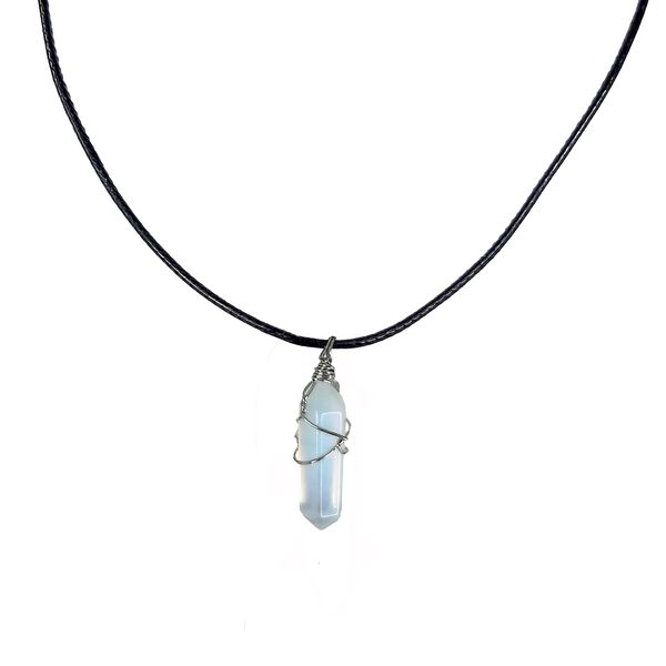 Earth Stone Collection - Wire Wrapped Opal Stone Necklace