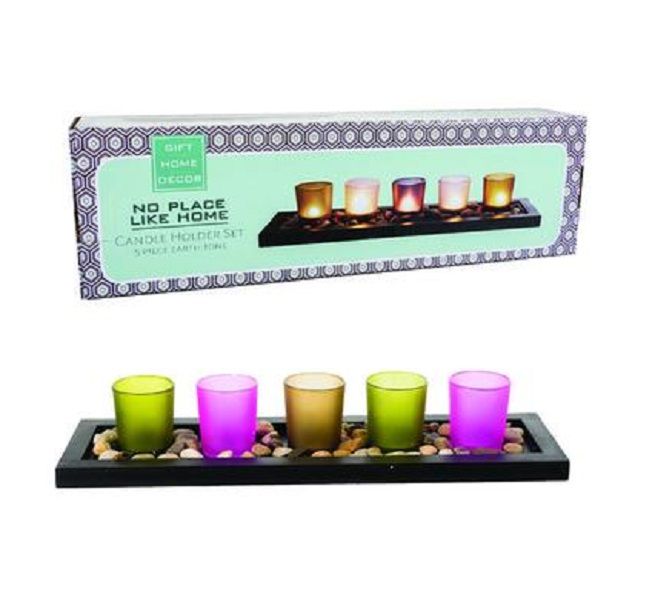 Candle Holder set with tray - 5 Piece