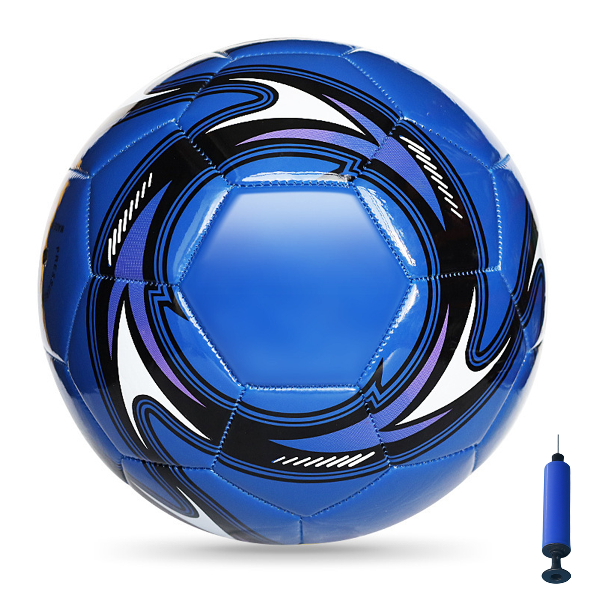 Football Training Ball PVC Soccer Ball for Outdoor Training - Size 5 - Blue