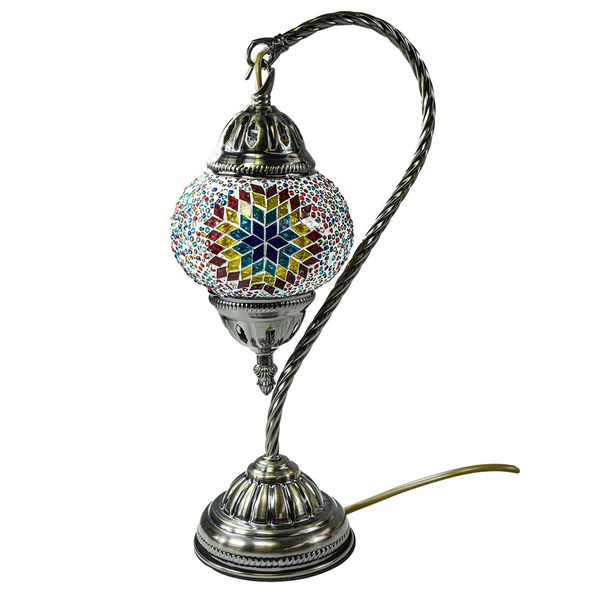 Turkish Mosaic Swan Neck Table Lamp