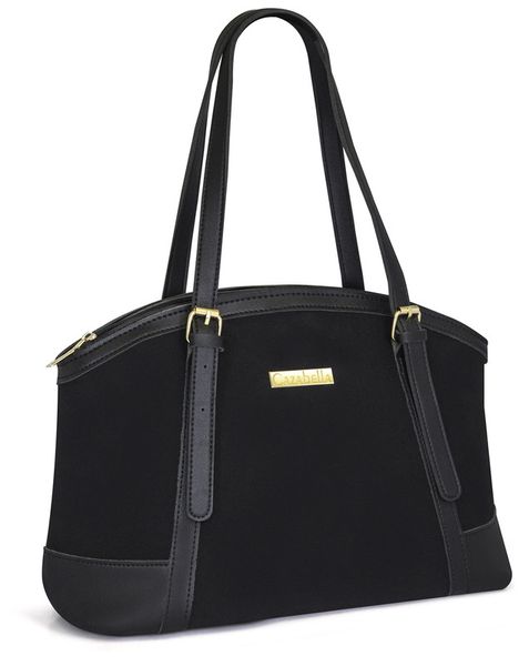 Cazabella Bianca Woven Black Tote