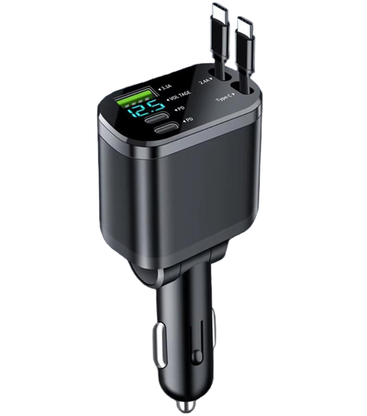 150W Car Charger PD30W Car Cigarette Lighter Adapter Voltage Display