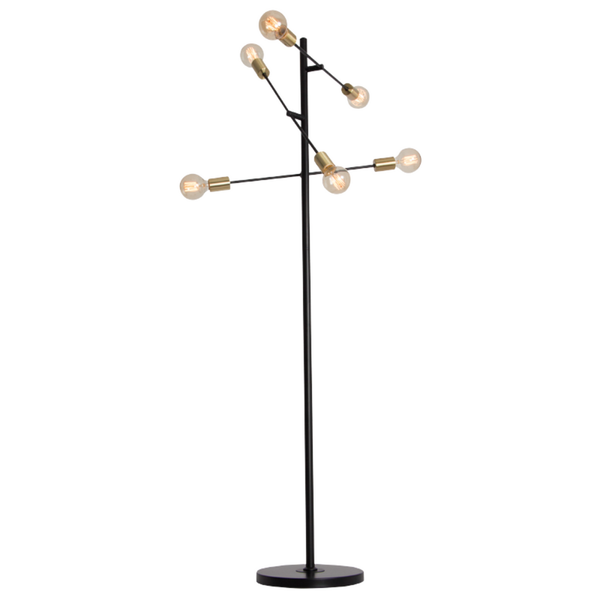 Floor Lamp with Foot Operated Switch - Black - 160cm