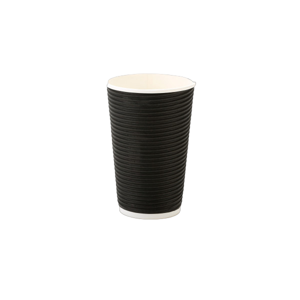 Disposable Horizontal Ripple Coffee Cup - 500ml