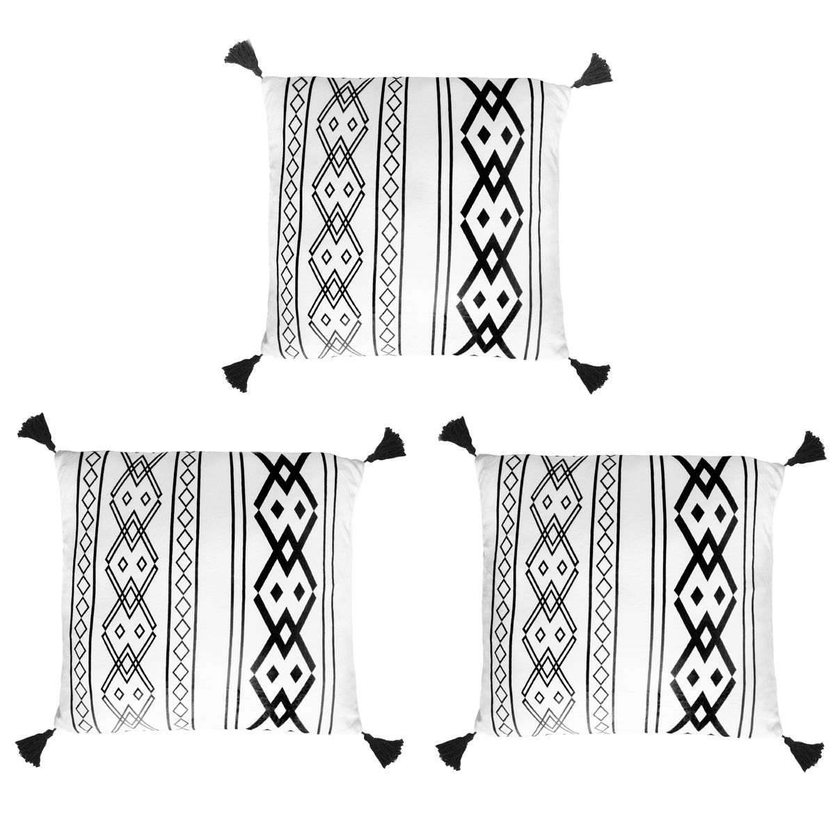 Creative Deco SET OF 3 Bohemian Velvet Pillows with FillingDécor