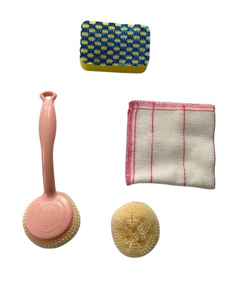 4-Piece Kitchen Dishwashing &amp; Cleaning Essentials Set