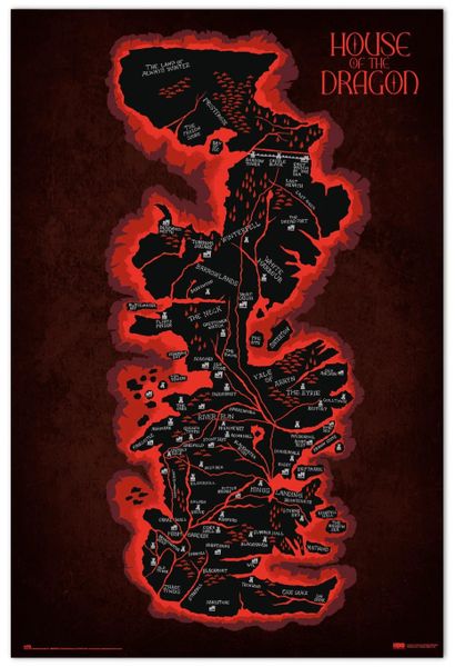 House of the Dragon - Westeros Map Poster