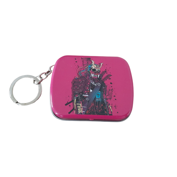 Key Chain Storage Tin-Box (Samurai warrior Design)