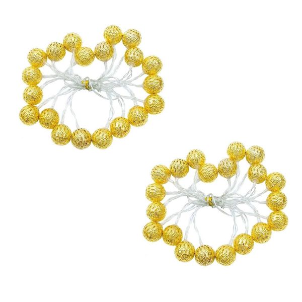 Set of 2 Wire String Light Fairy Ball Lights for Festival Decorations