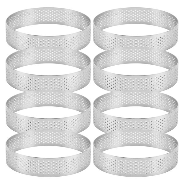 8 Pack Stainless Steel Tart Rings, Cake Ring,Round
