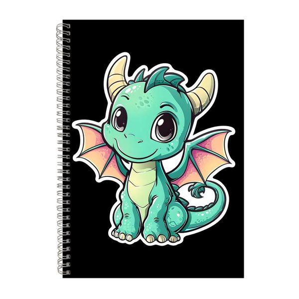 Green 2 A4 Notebook Spiral Lined Trendy Notepad image
