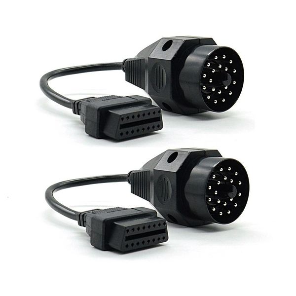 2 Piece Set BMW 20pin To OBDII 16 Pin Connector