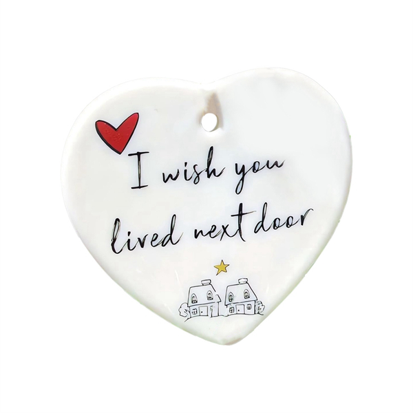 Christmas Decorations Heart Hanging Ornament Ceramics Ornament Decor