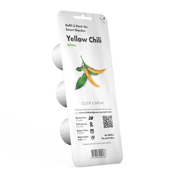 Click &amp; Grow Yellow Chili Pepper Refill for Smart Herb Garden - 3 Pack