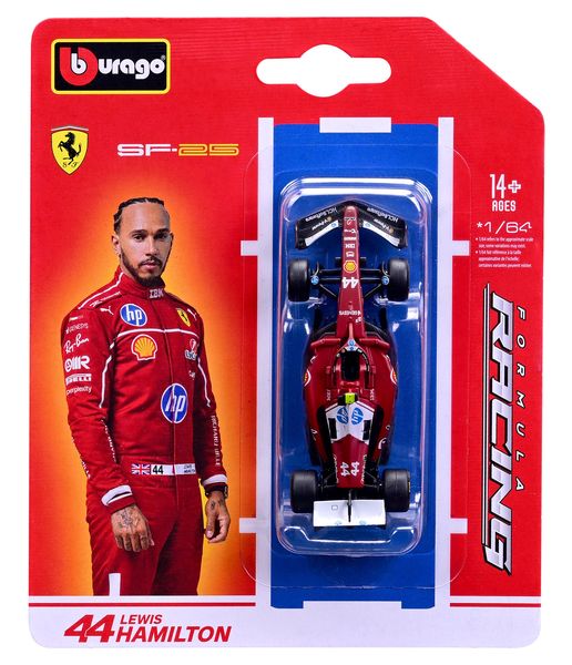 Bburago 1/64 Ferrari F1 SF-25 2025 - #44 Lewis Hamiliton (8.8cm Long)