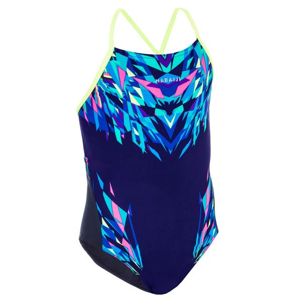 Nabaiji Girls' Swimming One-Piece Lexa Kali Swimsuit - Blue